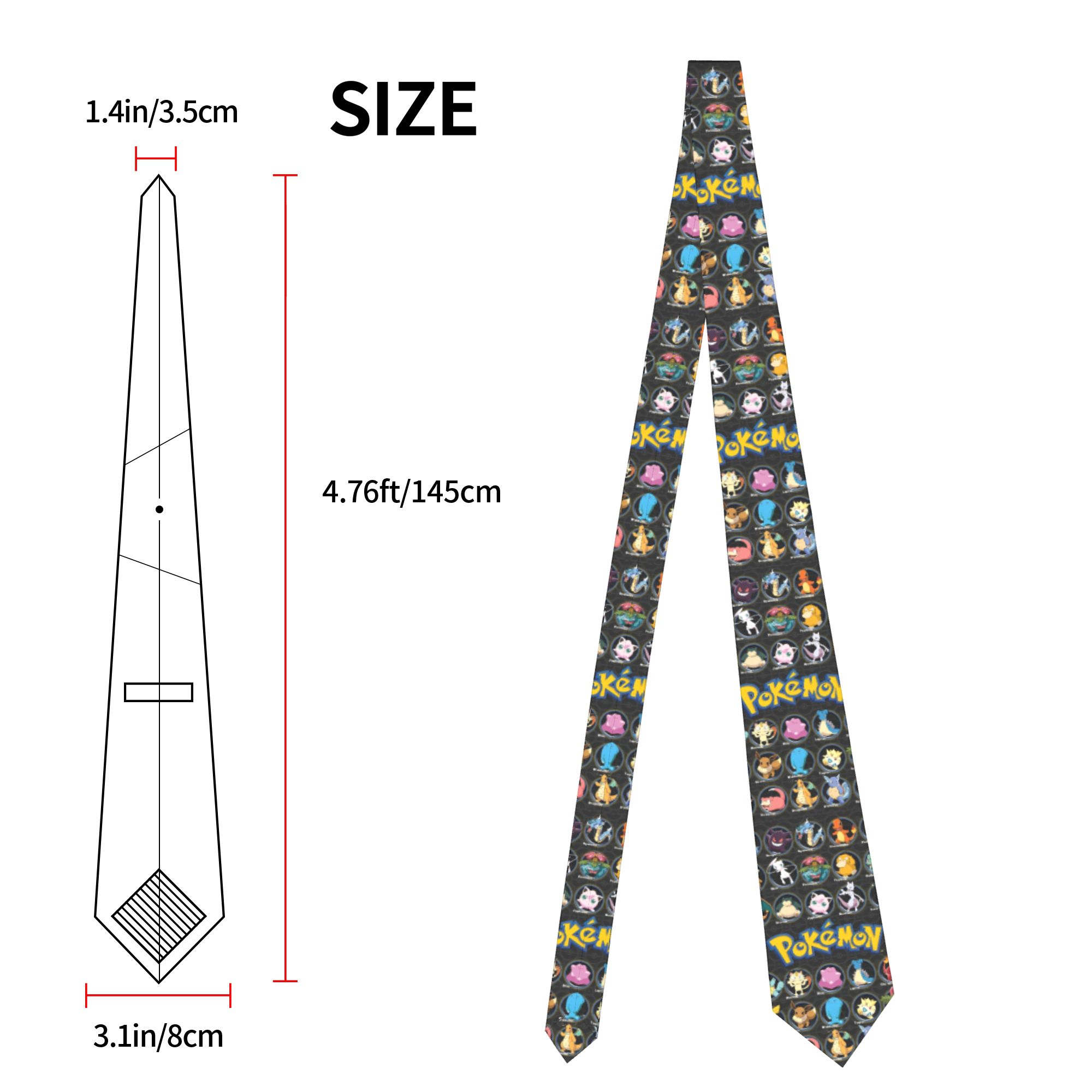 Cartoon Pokemon Characters Nec - Skinny Tie Men avis et prix
