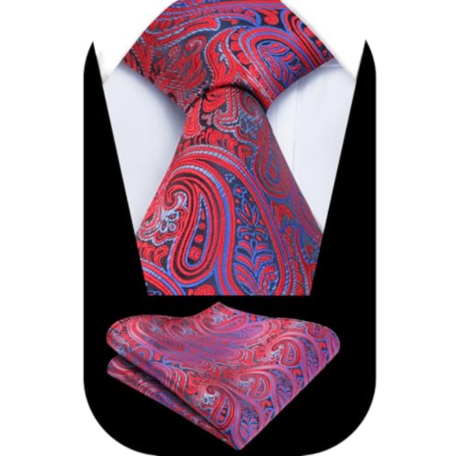 Mens Gradient Paisley Necktie  - Pocket Square Set avis et prix