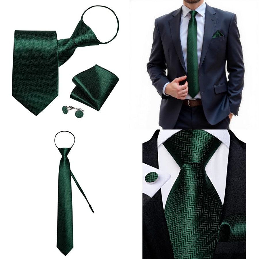 Silk Zipper Ties for Men,Paisl - Pocket Square Set avis et prix