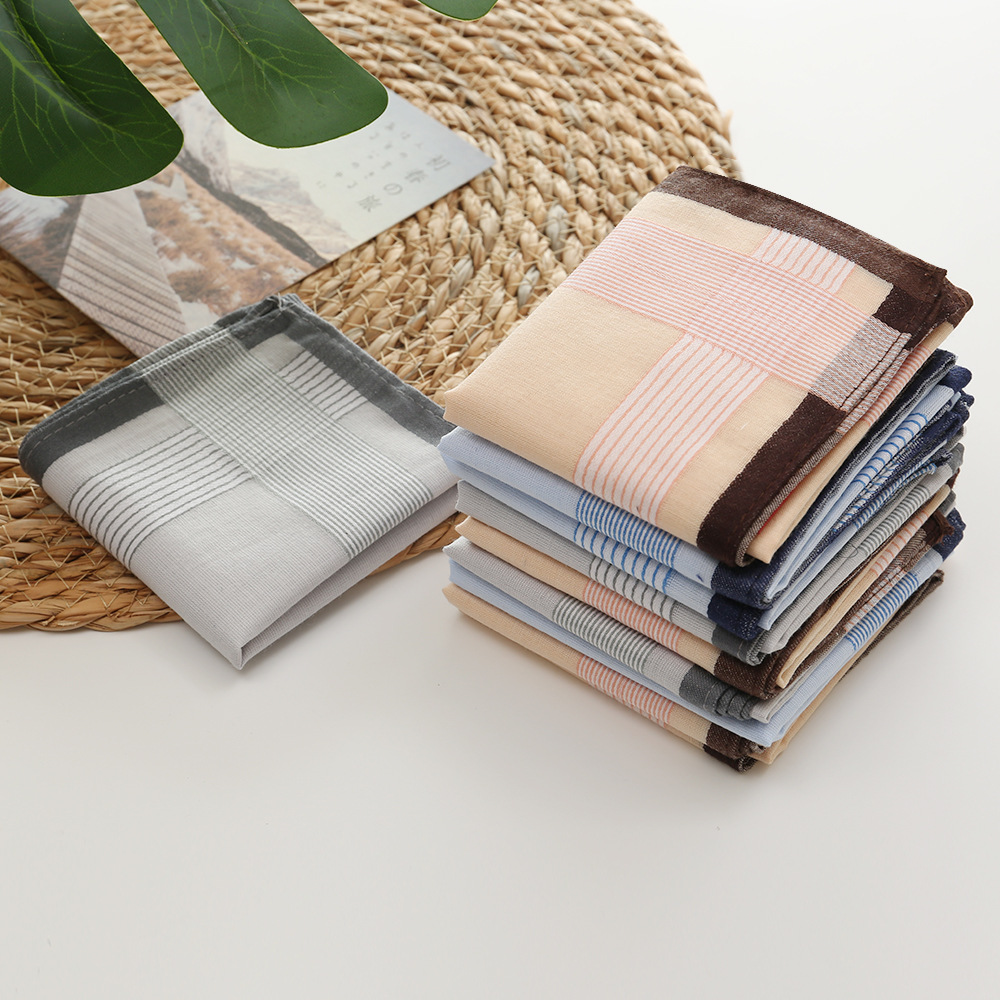 12Pcs 100% Cotton Yarn Dyed Ha - Handkerchief Cotton Men avis et prix