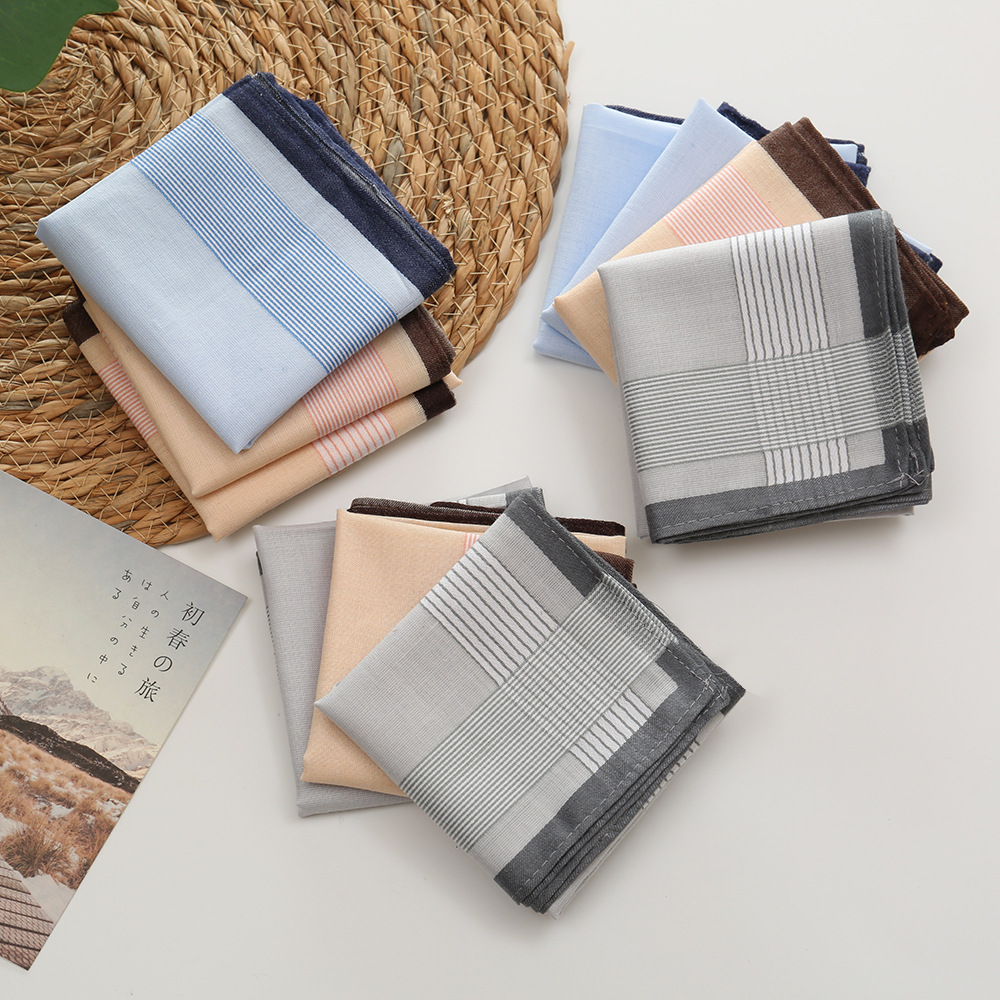 12Pcs 100% Cotton Yarn Dyed Ha - Handkerchief Cotton Men avis et prix
