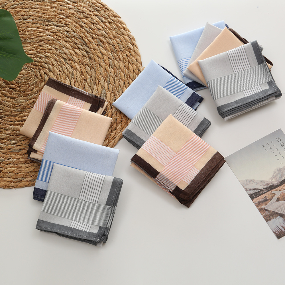 12Pcs 100% Cotton Yarn Dyed Ha - Handkerchief Cotton Men avis et prix
