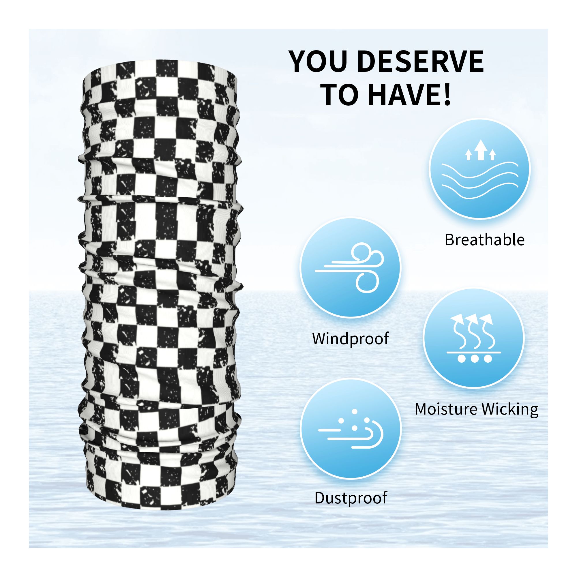 Custom Retro Checkered Flag Wi - Neck Warmer Tube avis et prix