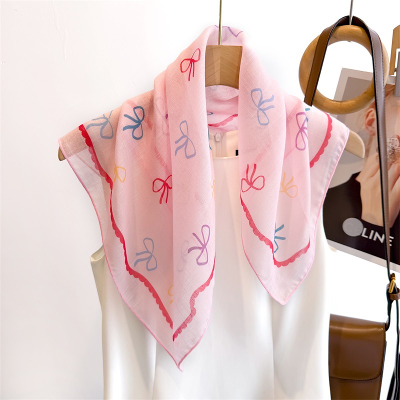 50cm Cotton Linen Square Scarf - Bandana Cotton avis et prix