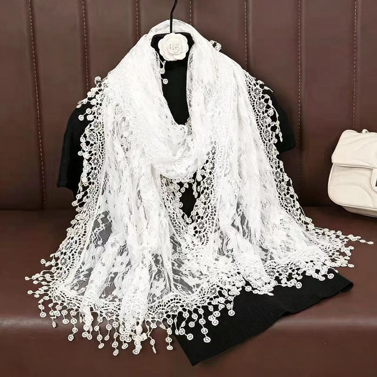 New Embroidery Lace Scarf Shaw - Stole Wedding Shawl avis et prix