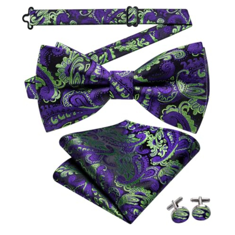 Mens Paisley Striped Bowtie Se - Silk Tie Striped avis et prix