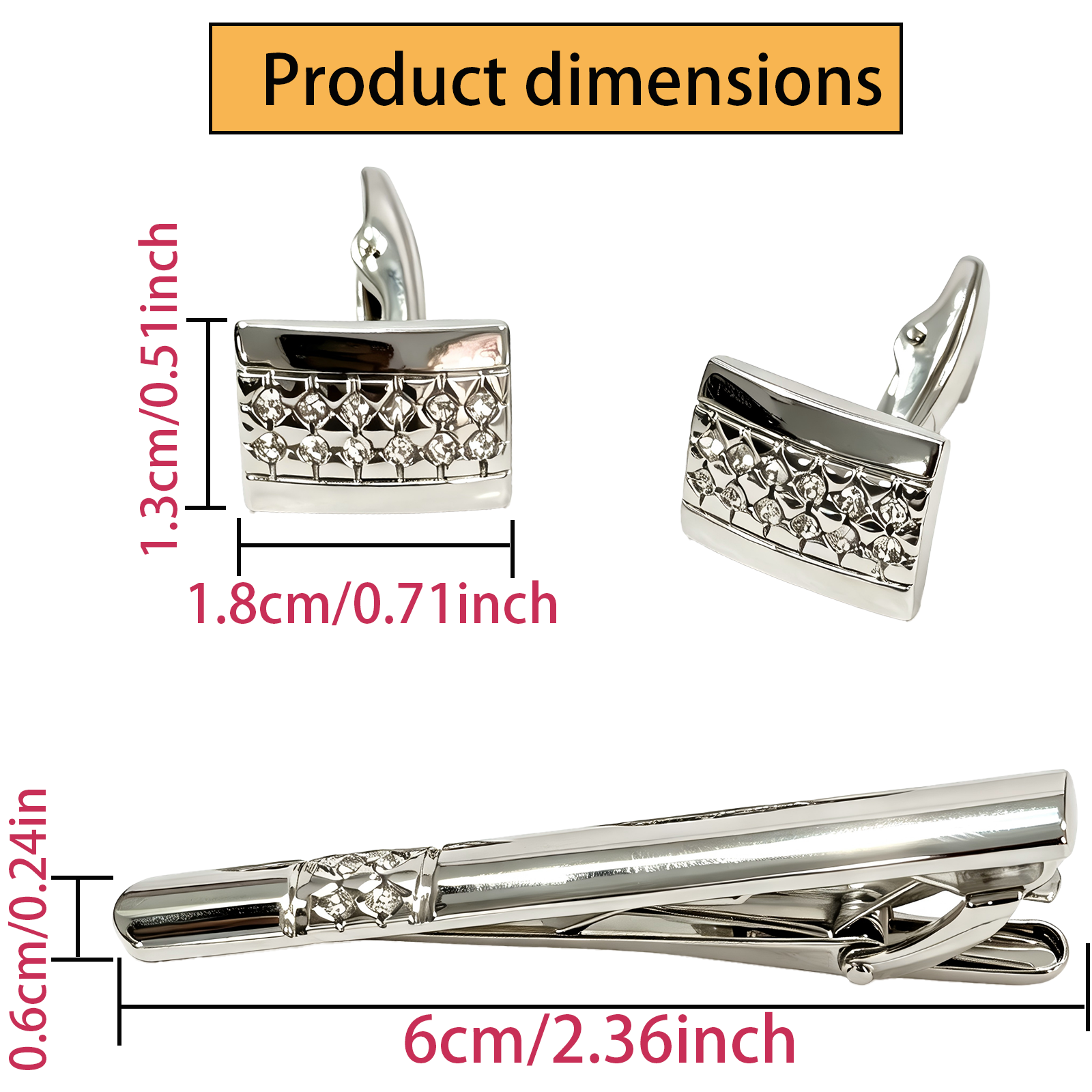 Mens Cufflinks & Tie Clip Set  - Tie Bar Set Gift avis et prix