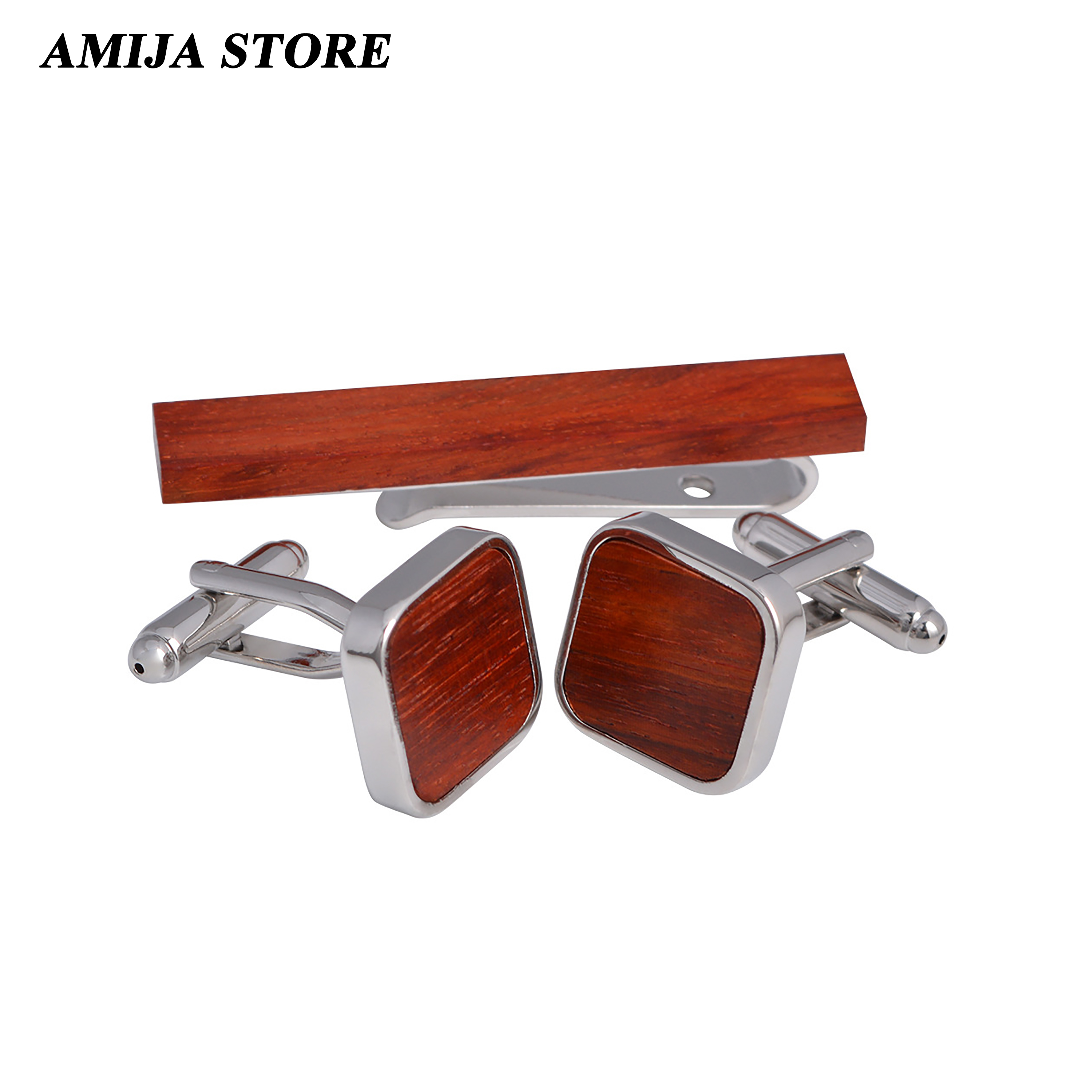High Quality Wooden Cufflinks  - Tie Bar Set Gift avis et prix