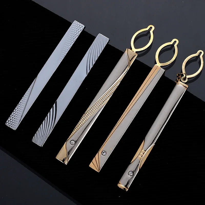 Men Metal Simple Necktie Buckl - Tie Clip Silver avis et prix