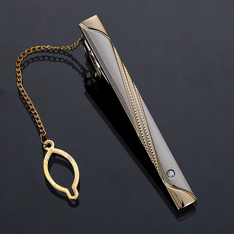 Men Metal Simple Necktie Buckl - Tie Clip Silver avis et prix
