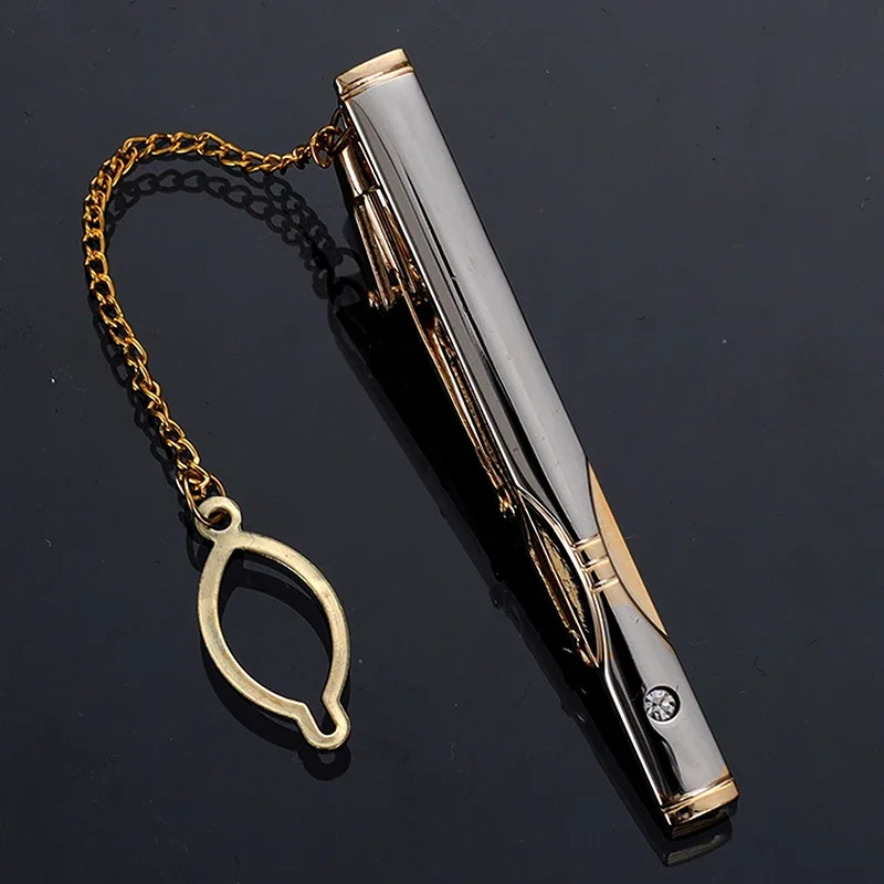 Men Metal Simple Necktie Buckl - Tie Clip Silver avis et prix