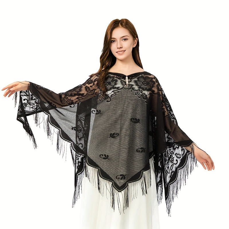 New Embroidery Lace Scarf Shaw - Stole Wedding Shawl avis et prix