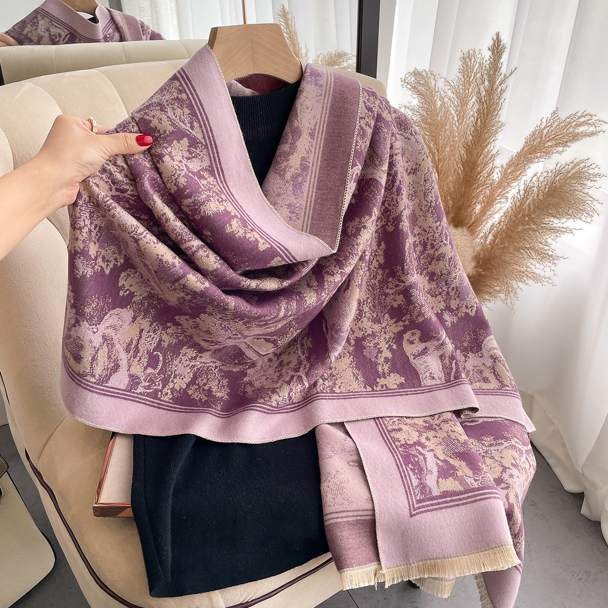 Luxury Winter Cashmere Scarf W - Woven Scarf Blanket avis et prix