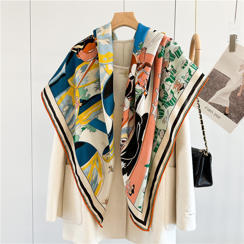 Luxury Designer Wool Silk Scar - Pashmina Wrap Large avis et prix