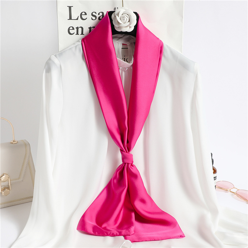 Red Solid Color Long Silk Scar - Head Wrap Turban avis et prix