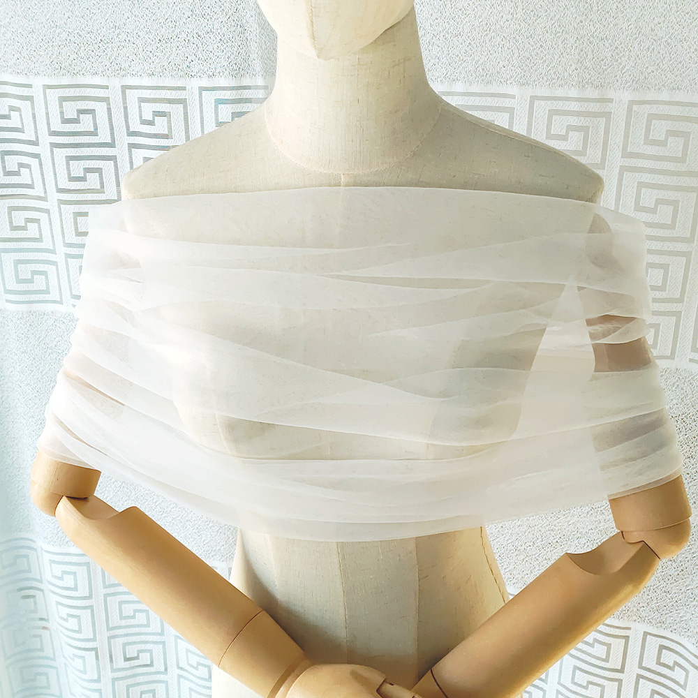 Women Pleated Tulle Sheer Wrap - Stole Wedding Shawl avis et prix