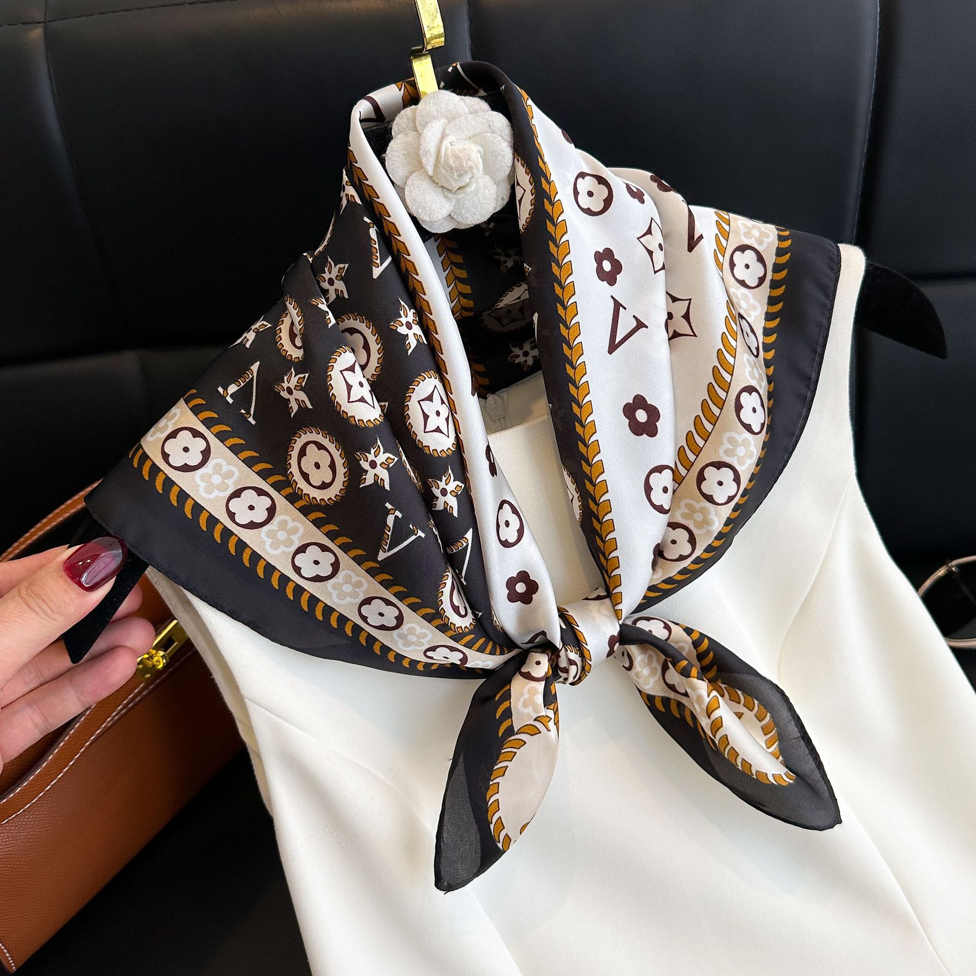 70cm Square Scarf  for Women R - Silk Neck Scarf avis et prix