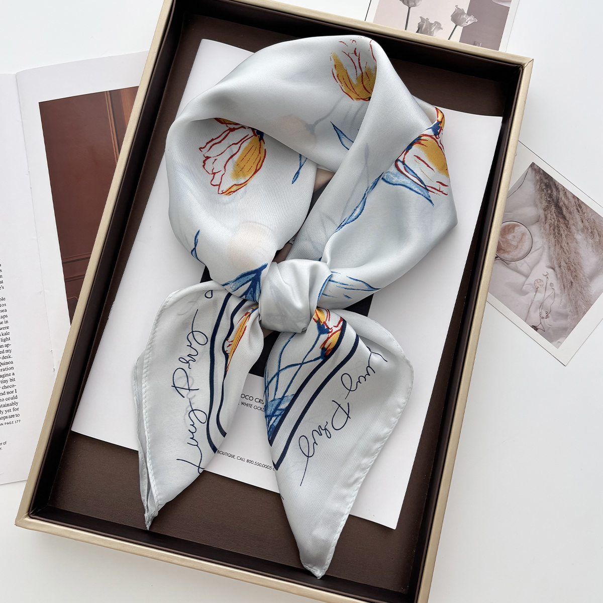 1pcs Summer Bright Color Oil P - Ascot Neck Scarf avis et prix
