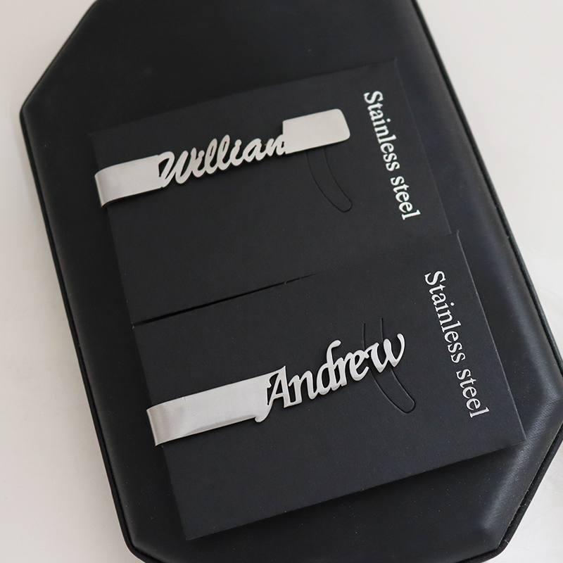 DIY Letter Name Pattern 4.8*0. - Tie Clip Silver avis et prix