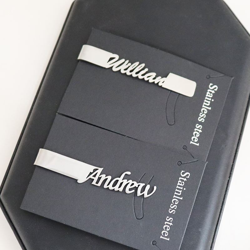DIY Letter Name Pattern 4.8*0. - Tie Clip Silver avis et prix