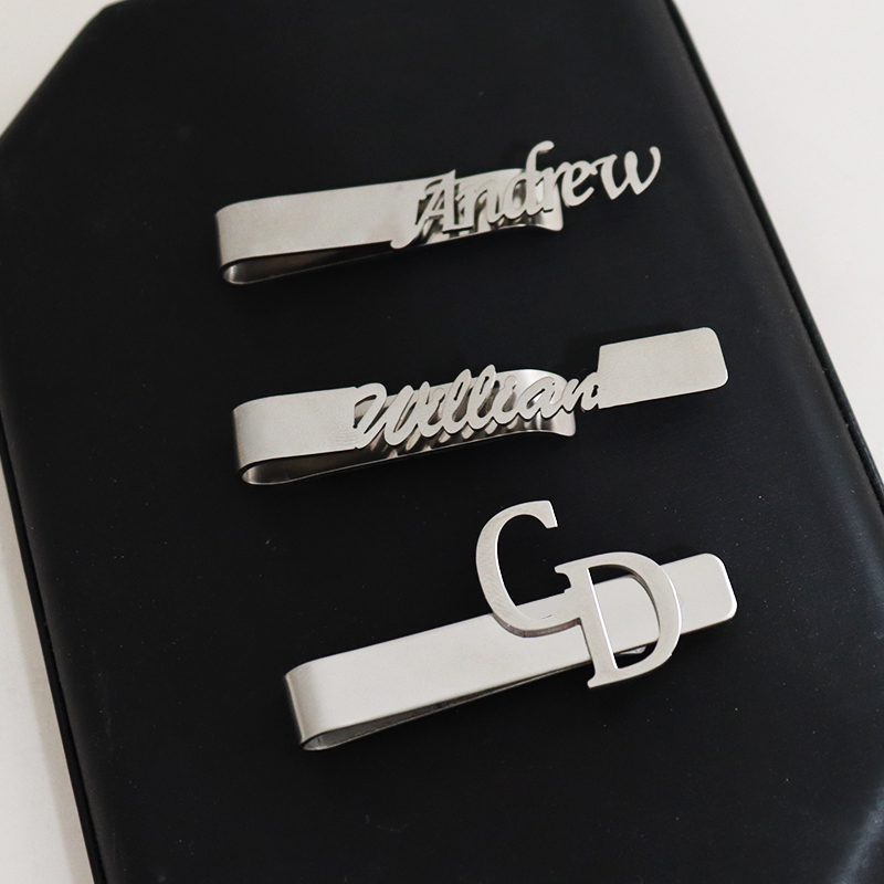 DIY Letter Name Pattern 4.8*0. - Tie Clip Silver avis et prix