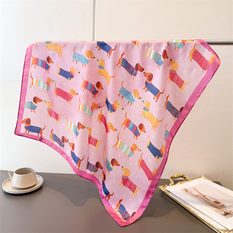 Ladies Cotton Dog Printed Squa - Bandana Cotton avis et prix