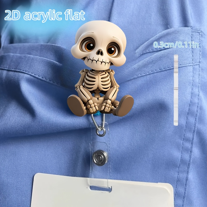 2D Flat, Acrylic Dazed Skull H - Lanyard Badge Holder avis et prix
