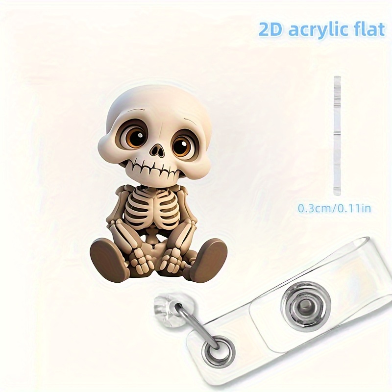 2D Flat, Acrylic Dazed Skull H - Lanyard Badge Holder avis et prix